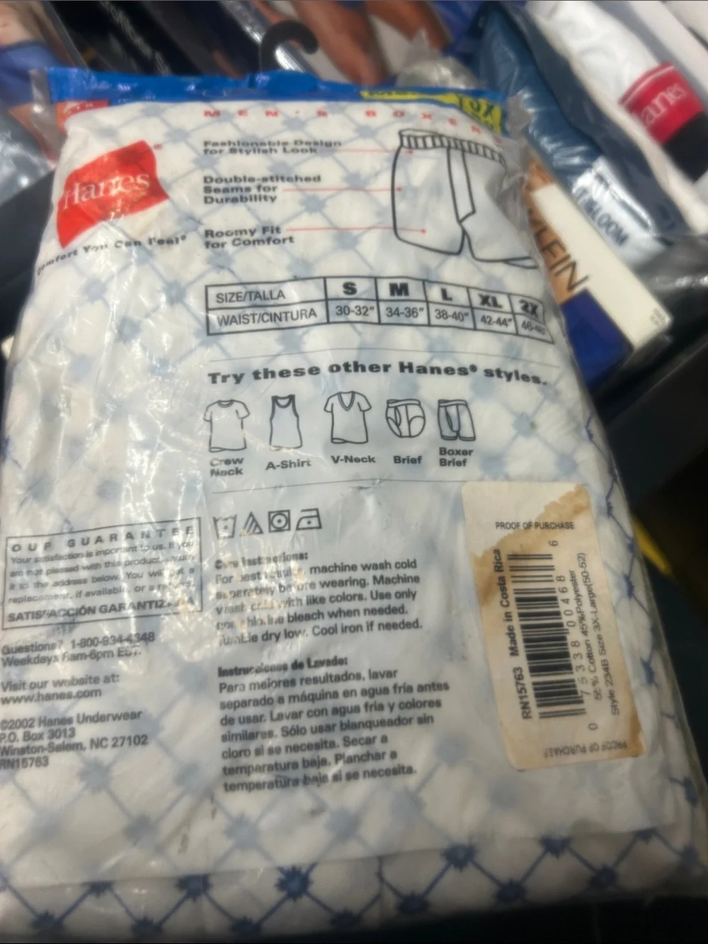 3 pair mens boxers hanes